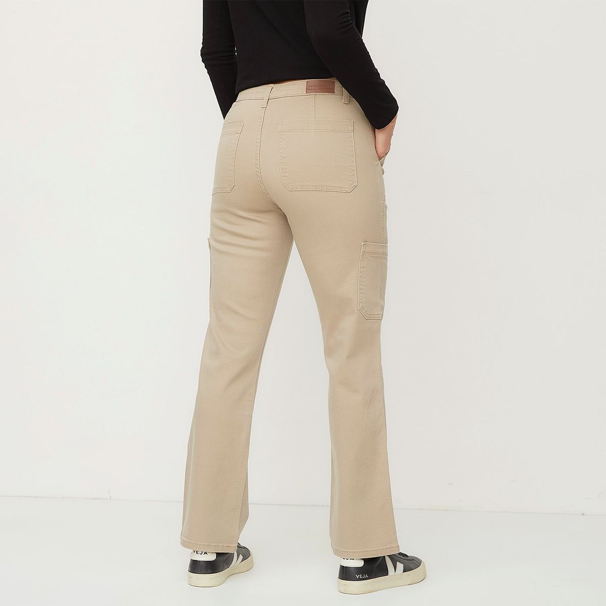 NEWPORT - Pantalón Cargo Newport Mujer Algodón Casual Tiro Medio