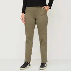 NEWPORT - Pantalón Cargo Mujer Algodón Casual Tiro Medio