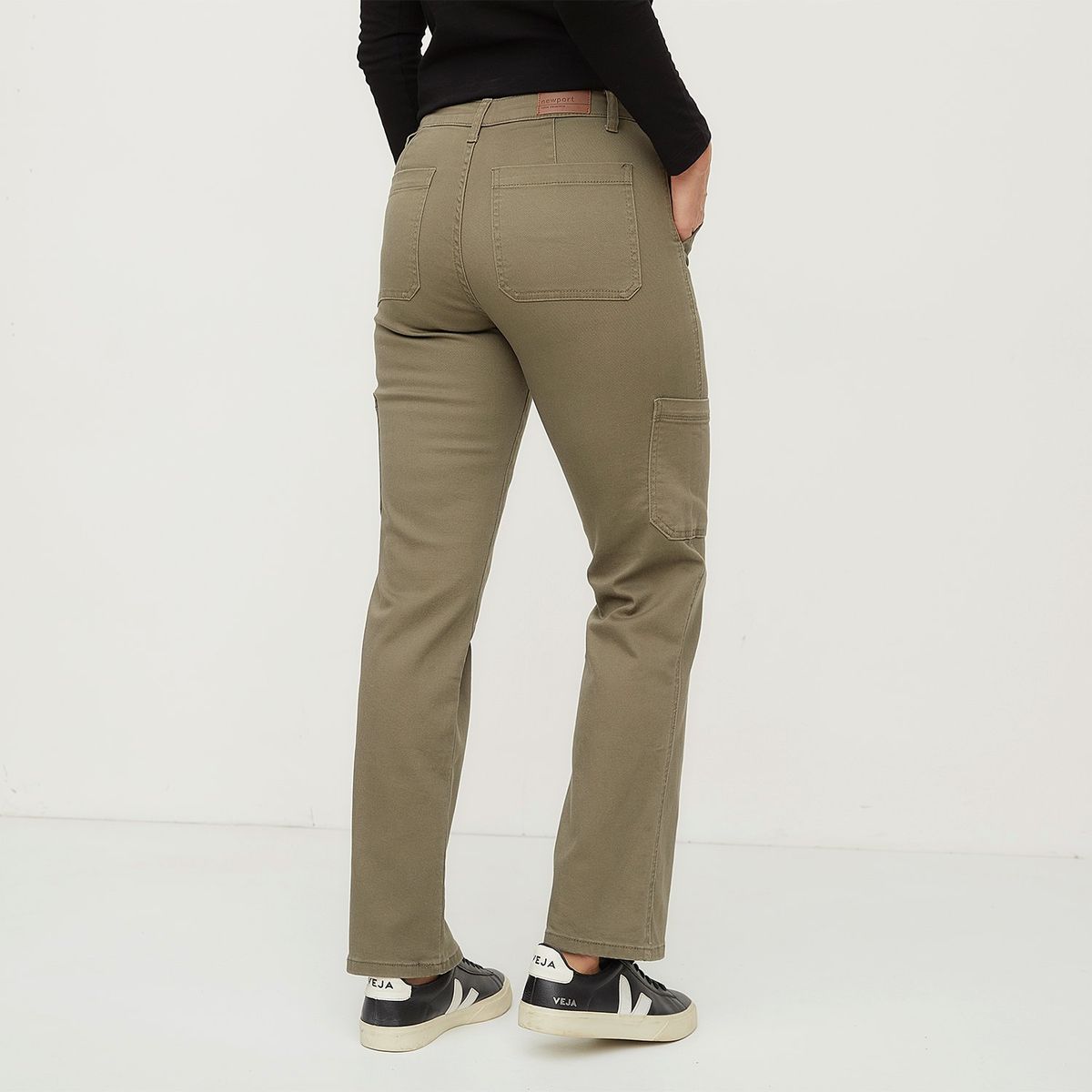 NEWPORT - Pantalón Cargo Newport Mujer Algodón Casual Tiro Medio