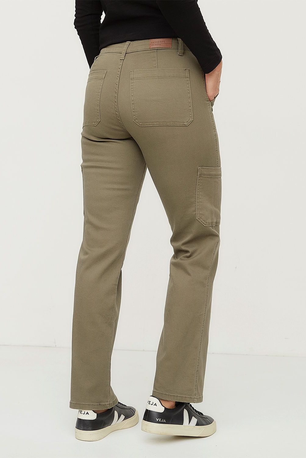 NEWPORT - Pantalón Cargo Newport Mujer Algodón Casual Tiro Medio
