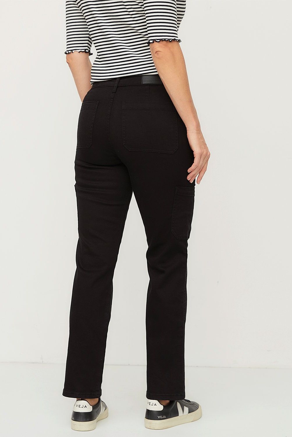 NEWPORT - Pantalón Cargo Newport Mujer Algodón Casual Tiro Medio
