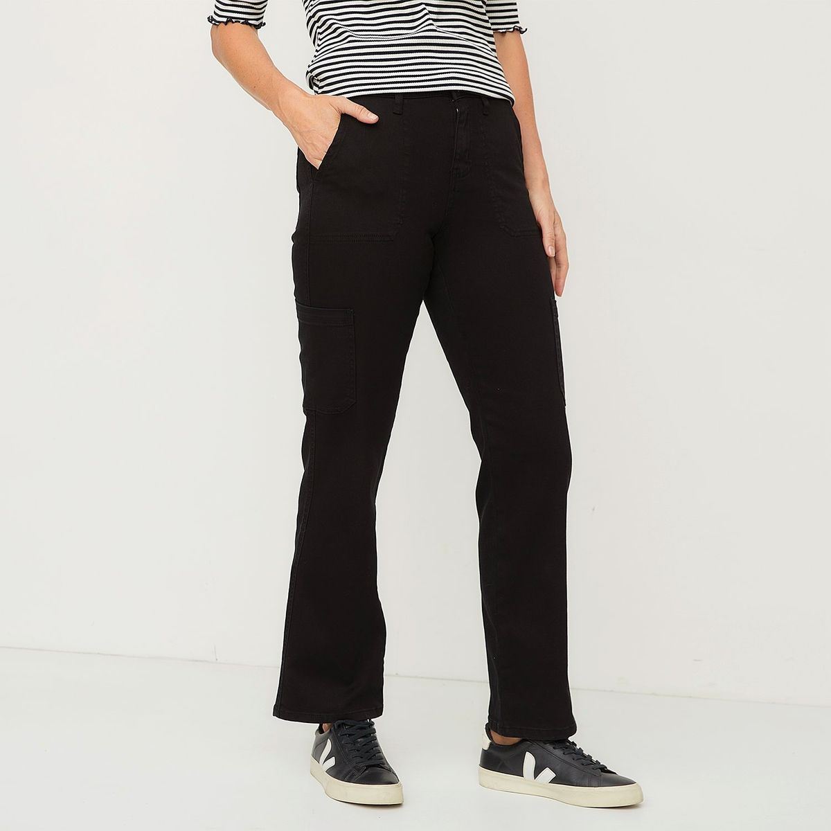 NEWPORT - Pantalón Cargo Newport Mujer Algodón Casual Tiro Medio