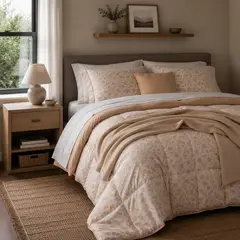 MICA - Juego De Cama Tamara Sábana + Plumón + Manta + Cojín