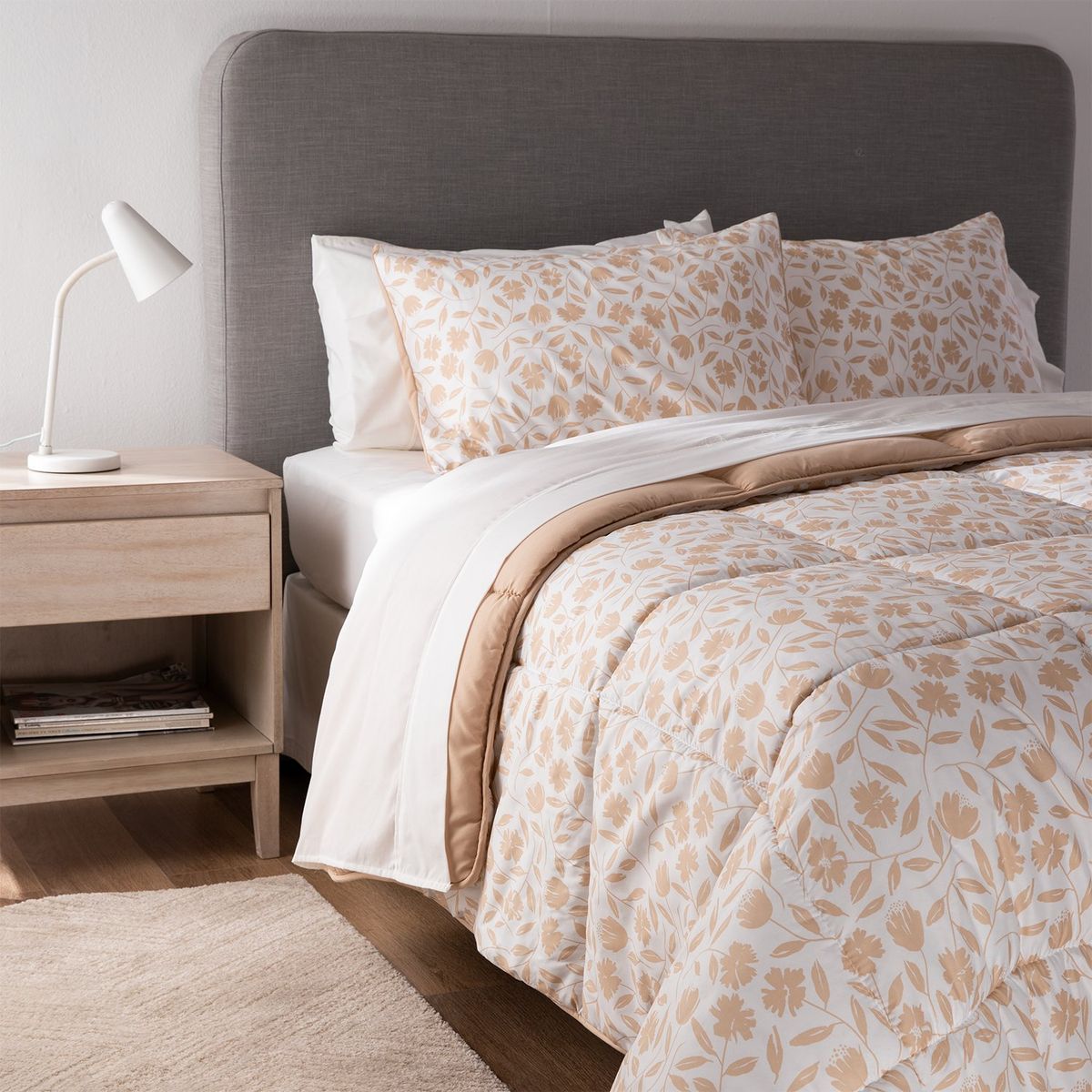 MICA - Juego De Cama Tamara Sábana + Plumón + Manta + Cojín Mica