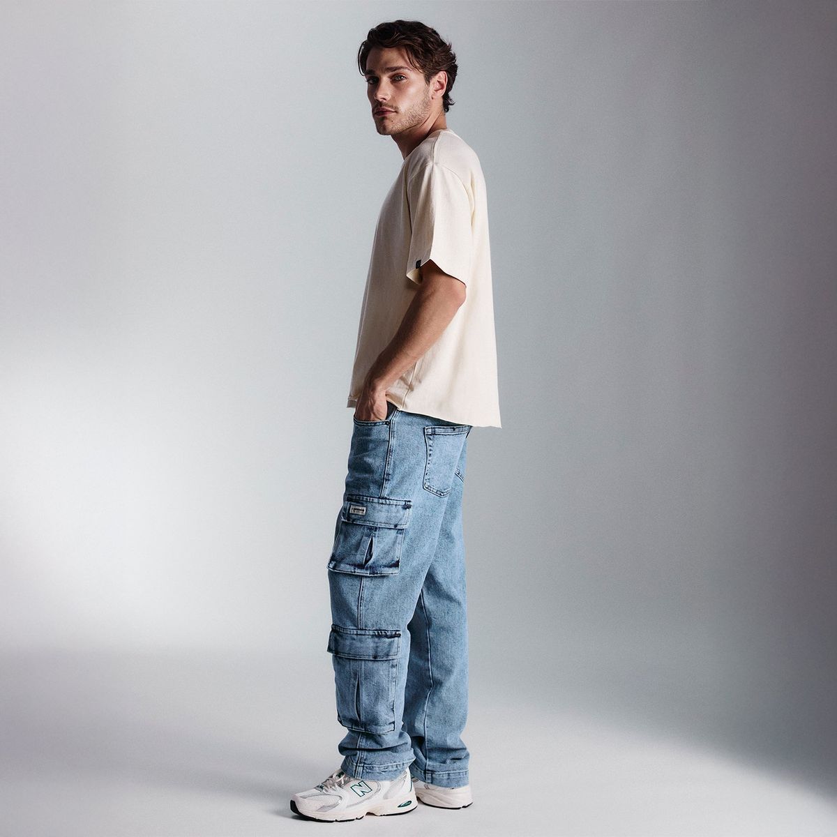 AMERICANINO - Jeans Cargo Straight Americanino Hombre Algodón Multipocket