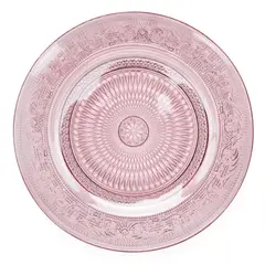 ROBERTA ALLEN - Set 4 Platos Postre Vidrio Labrado Rosado 18 cm