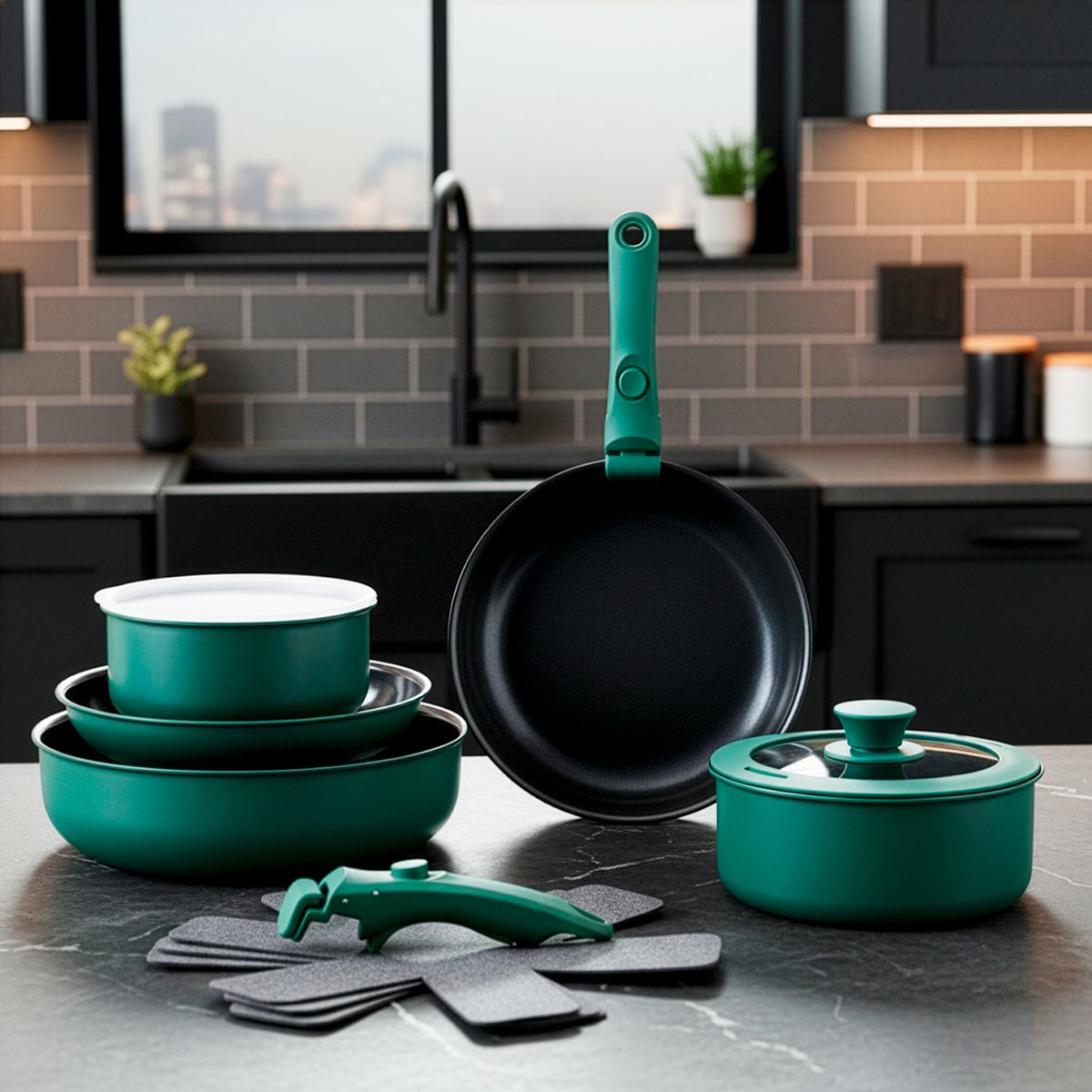 WURDEN - Batería de Cocina 15 Piezas Apilable Antiadherente Smart Click Wurden