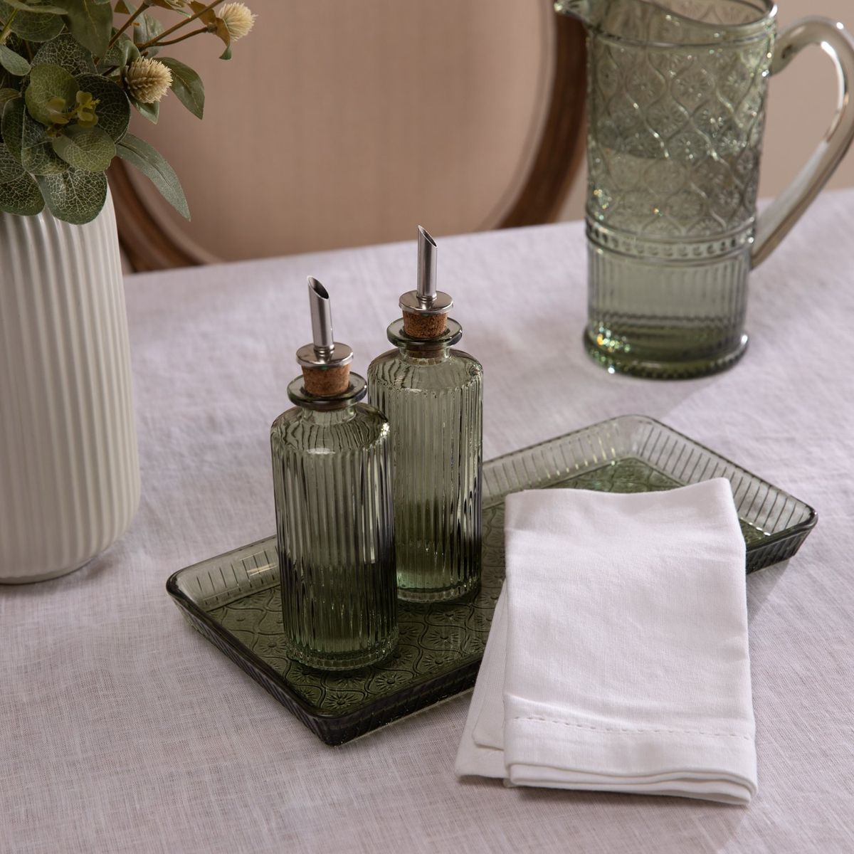 ROBERTA ALLEN - Set 2 Alcuzas Vidrio Labrado Verde 180 ml Roberta Allen