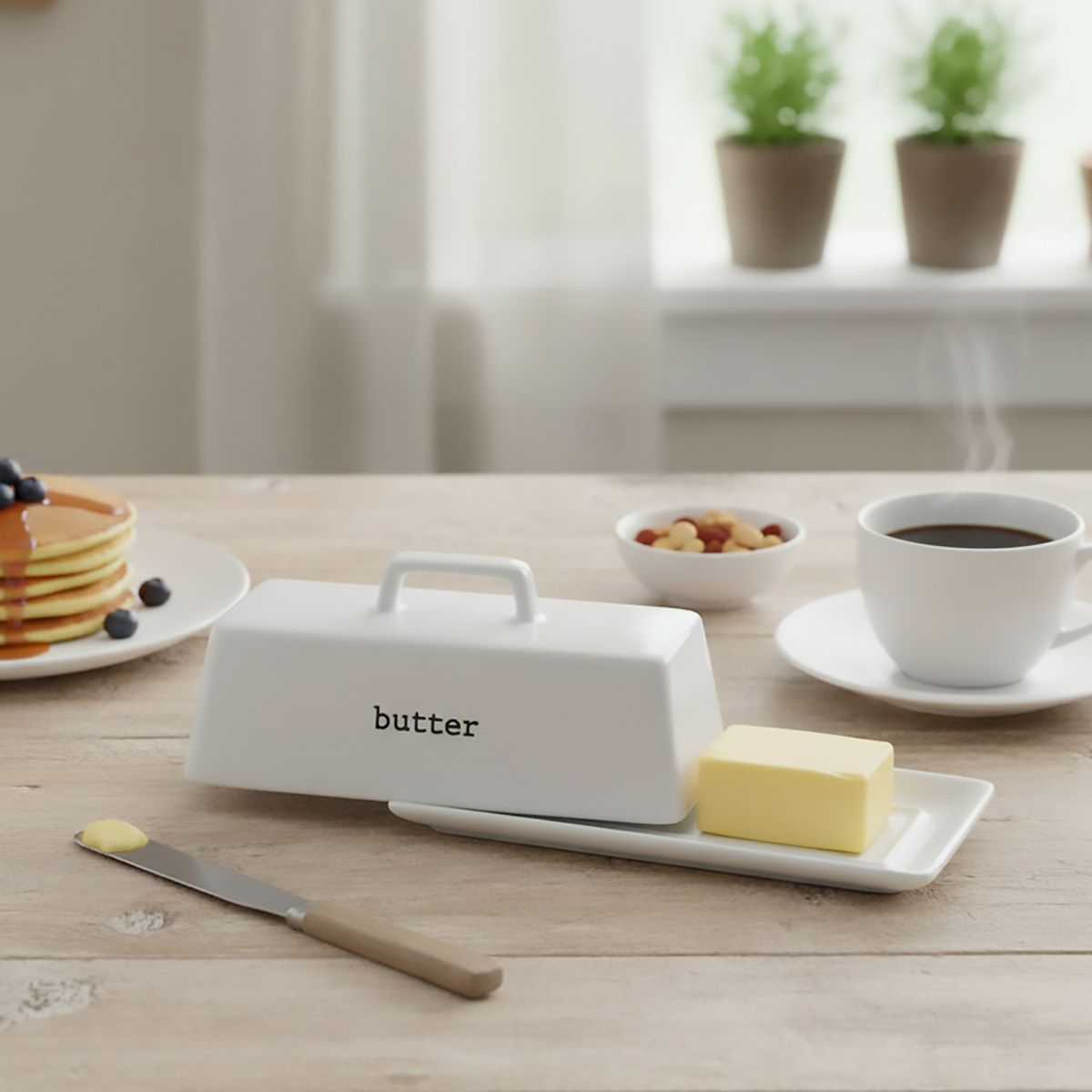 MICA - Mantequillero Porcelana Blanco Mica