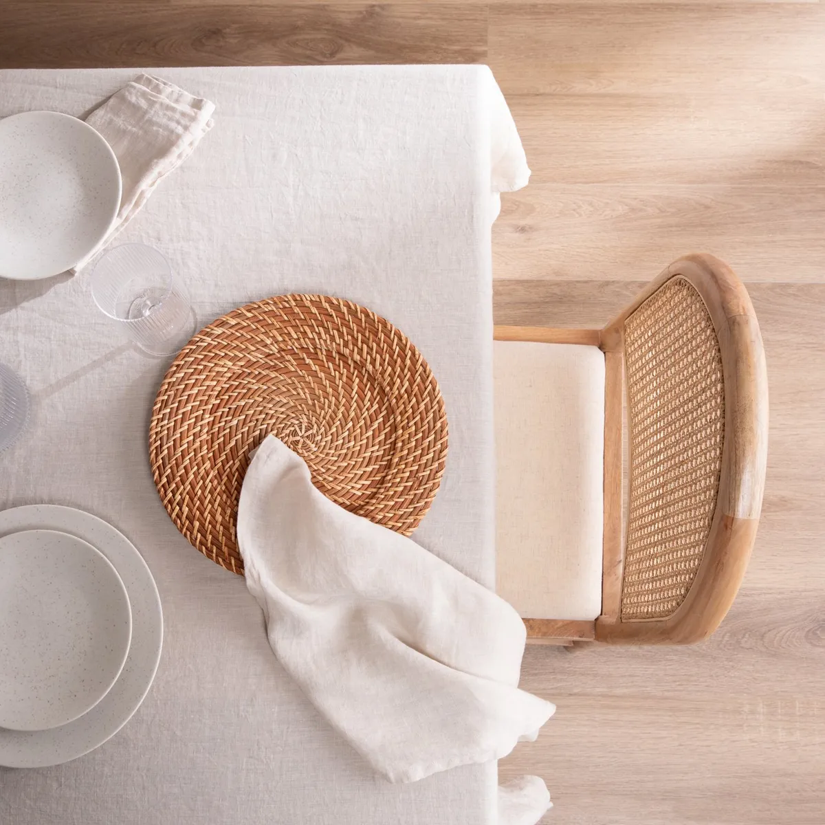 BASEMENT HOME - Plato Base Rattan Basement Home Decorativo Marrón