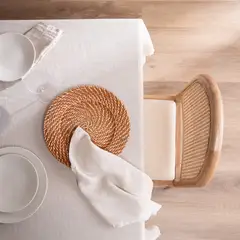 BASEMENT HOME - Plato Base Rattan Decorativo Marrón
