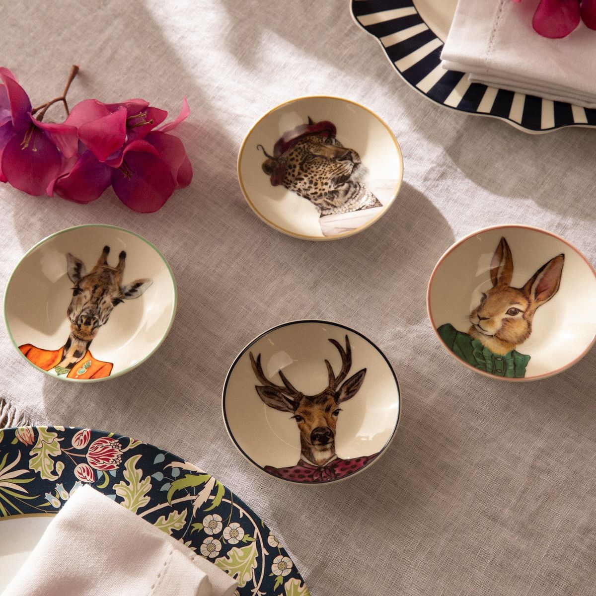ROBERTA ALLEN - Set 4 Platos Animales 10 Cm Market Bloom Roberta Allen