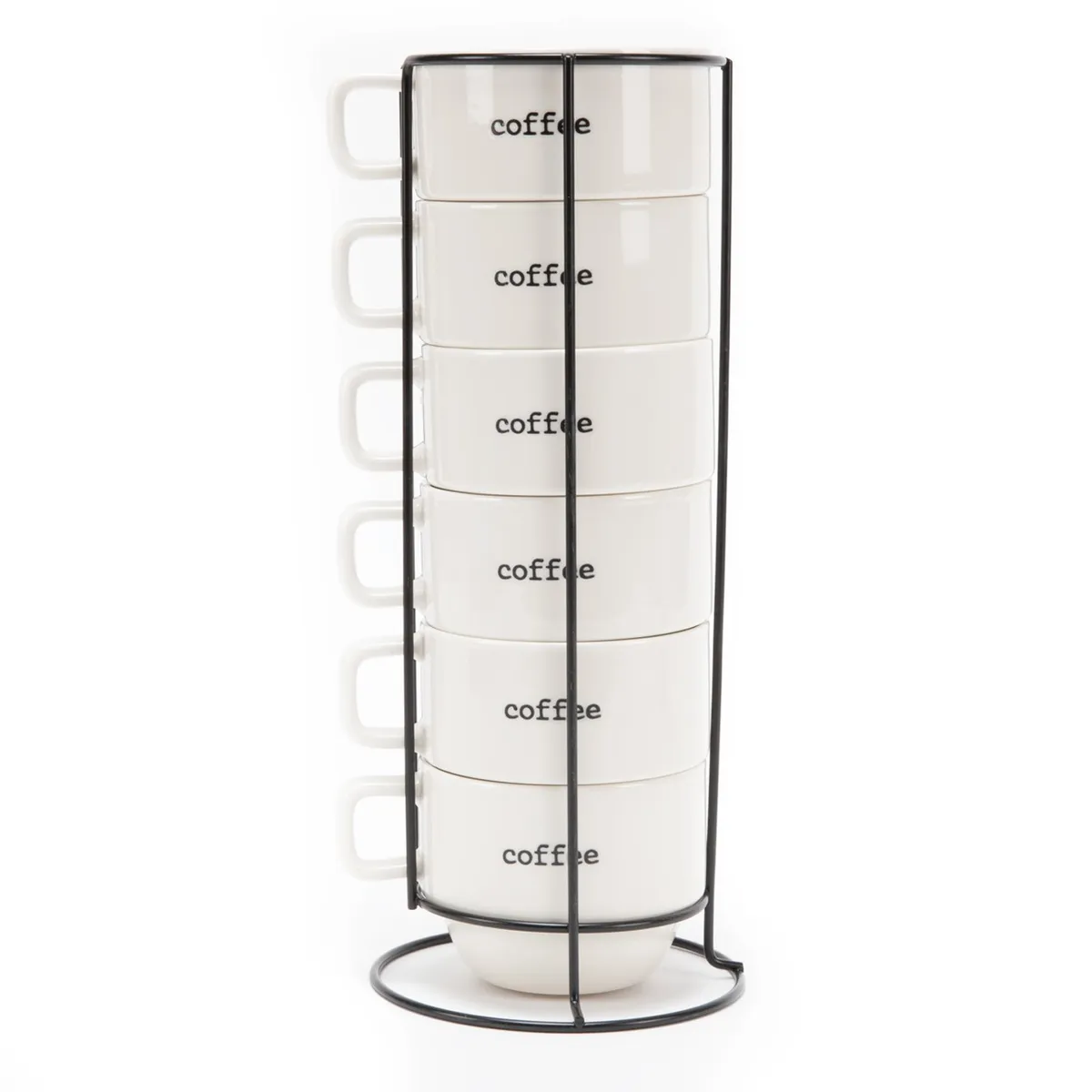 MICA - Set 6 Tazas 350 ml Frases + Soporte All Day Mica