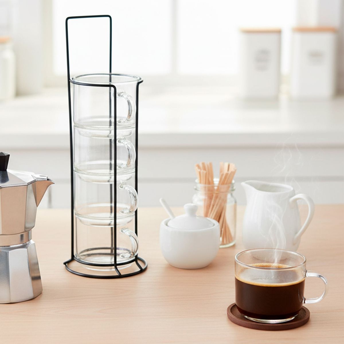 MICA - Rack 4 Tazas Vidrio 270 ml All Day Mica