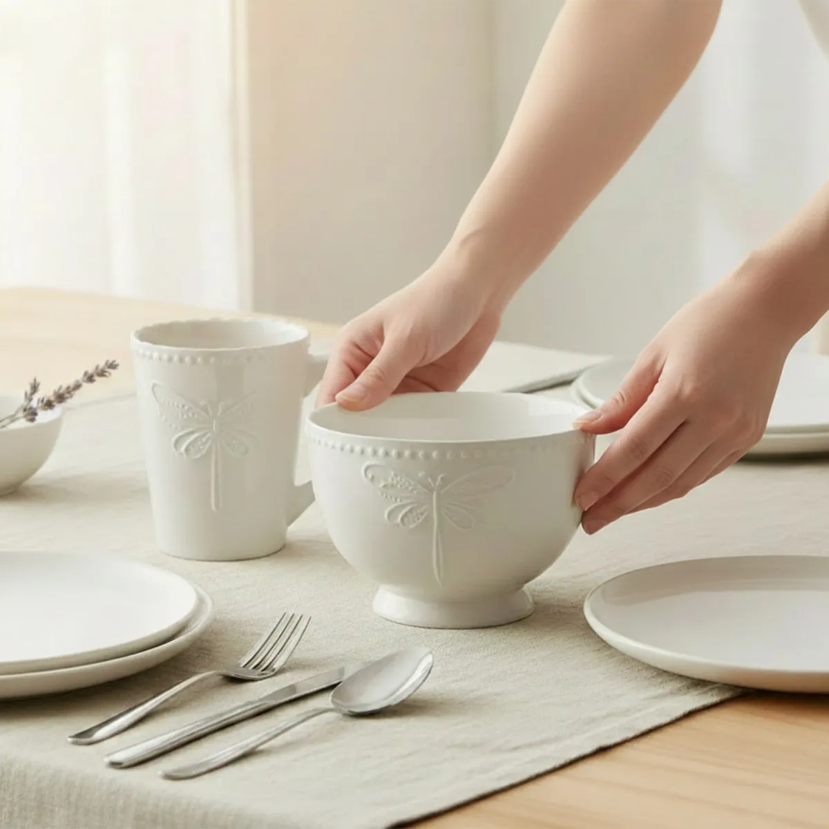 ROBERTA ALLEN - Bowl 15.8 Cm Porcelana Blanco Libélula New Roberta Allen