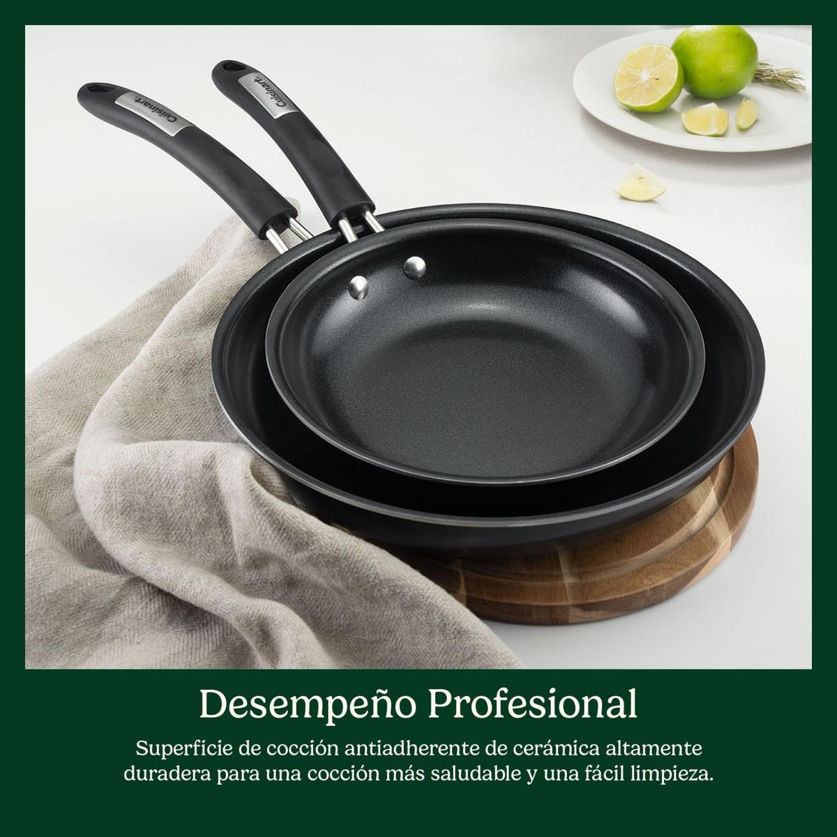 CUISINART - Set 2 Sartenes 23 Y 28 Cm Cerámica Cuisinart