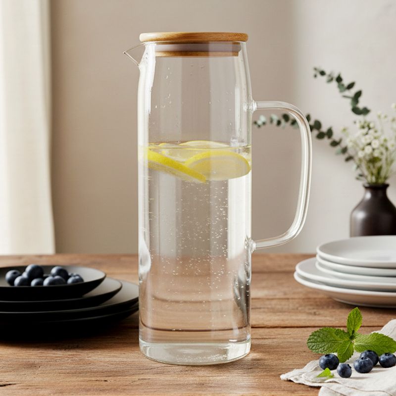 MICA - Jarra Vidrio Tapa Bambú 1,2 Litros All Day Mica