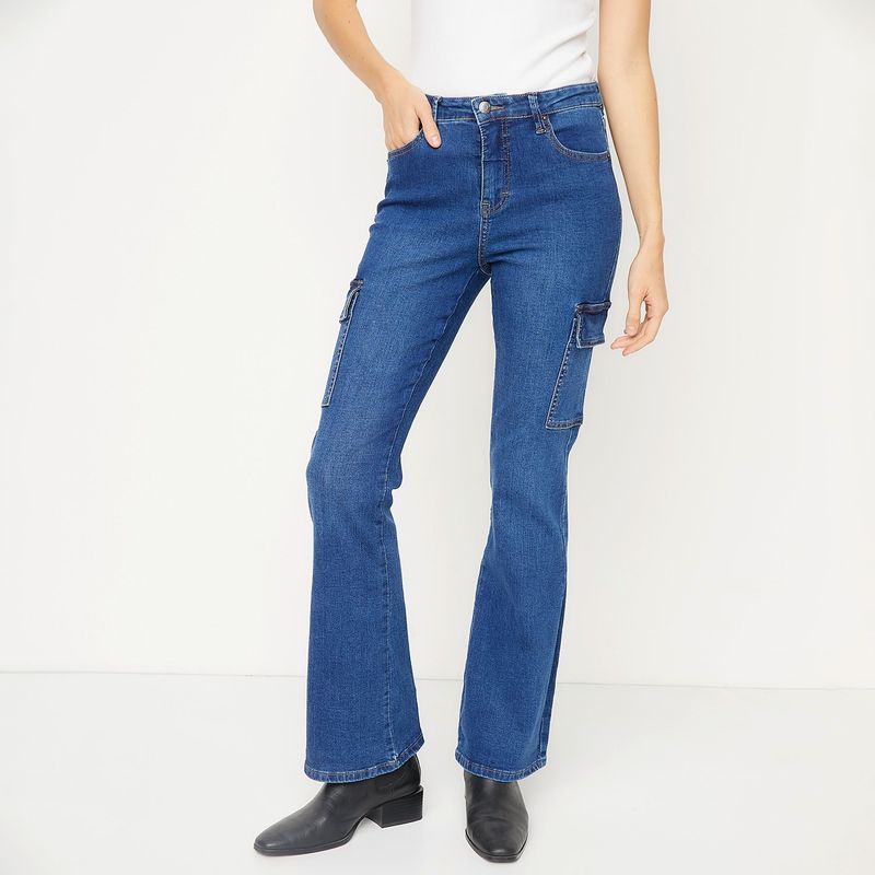 UNIVERSITY CLUB - Jeans Flare Tiro Alto Mujer University Club