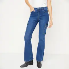 UNIVERSITY CLUB - Jeans Flare Tiro Alto Mujer