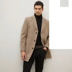 WOLF&HANK - Abrigo de Lana Hombre Regular Fit Jaspeado