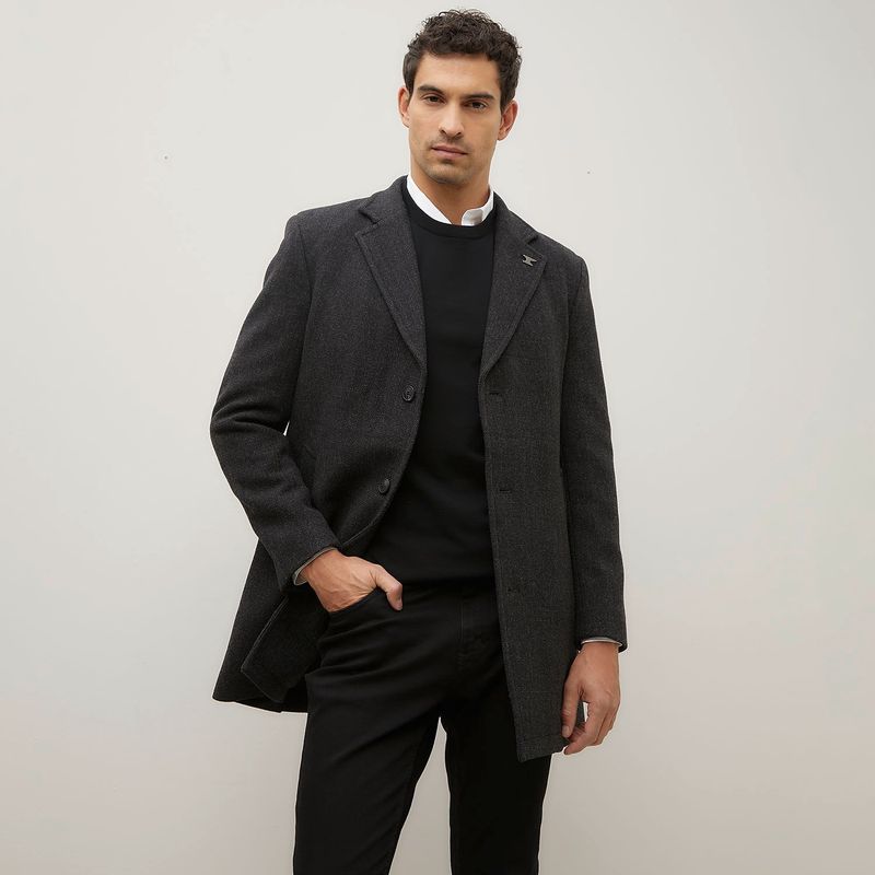 WOLF&HANK - Abrigo de Lana Hombre Wolf&Hank Regular Fit Jaspeado