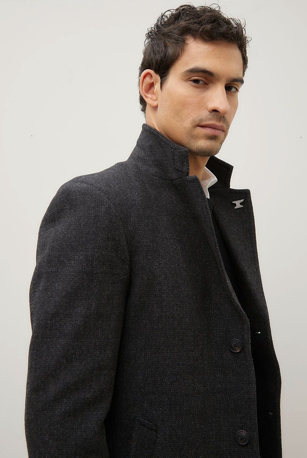 WOLF&HANK - Abrigo de Lana Hombre Wolf&Hank Regular Fit Jaspeado