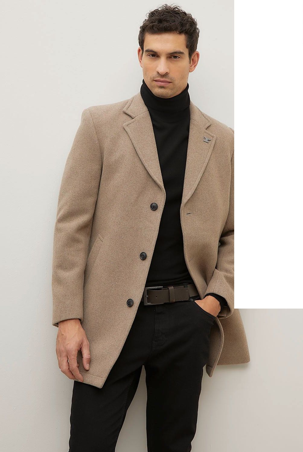 WOLF&HANK - Abrigo de Lana Hombre Wolf&Hank Regular Fit Jaspeado