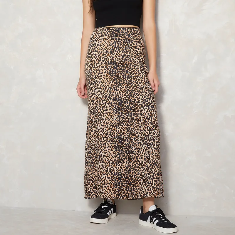 SYBILLA - Falda Midi Sybilla Animal Print Viscosa Mujer