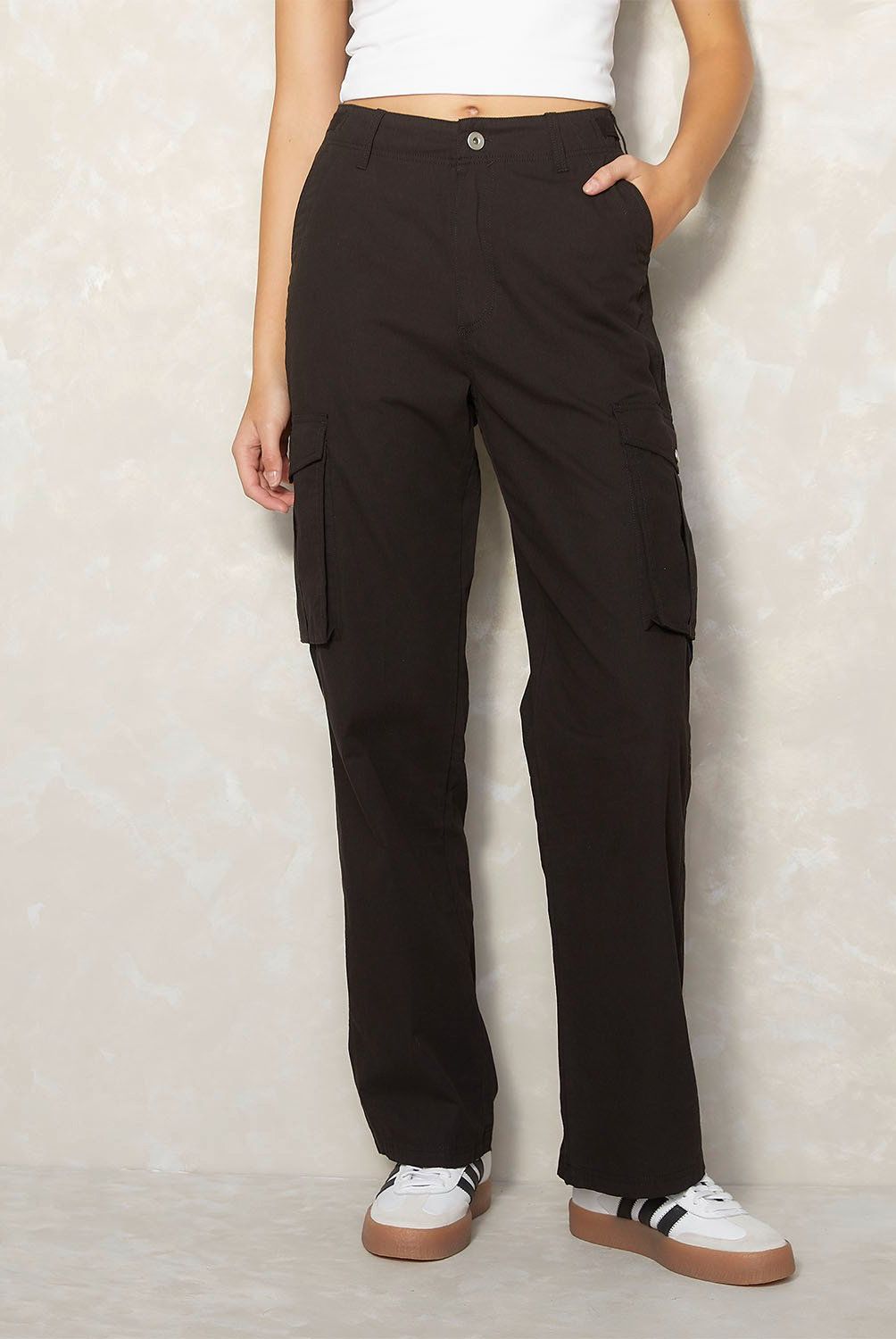 SYBILLA - Pantalón Cargo Sybilla Tiro Medio Mujer 100% Algodón