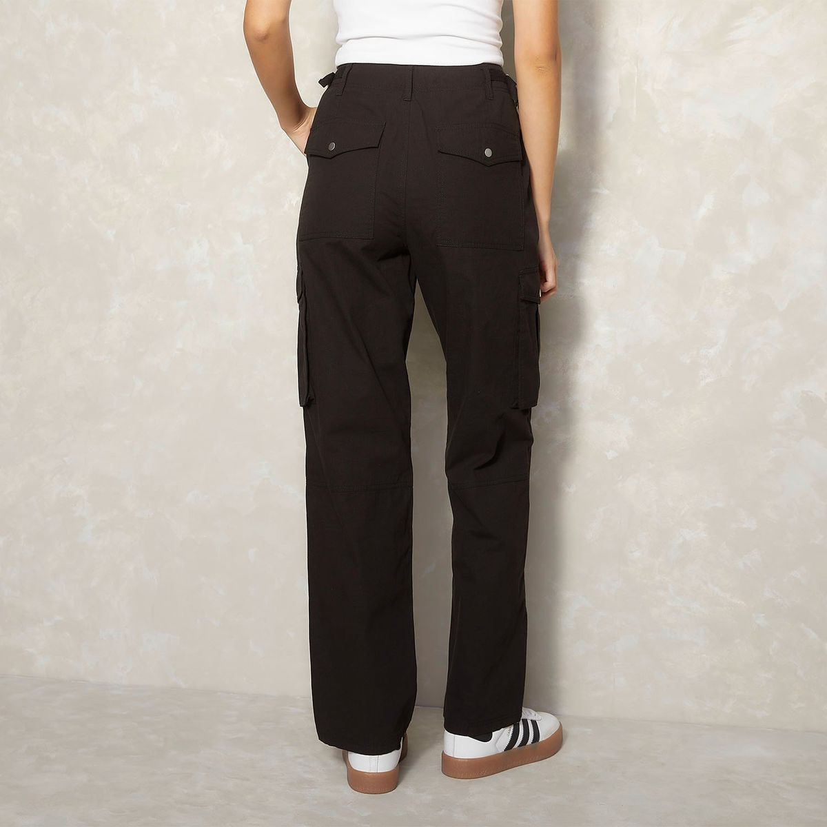 SYBILLA - Pantalón Cargo Sybilla Tiro Medio Mujer 100% Algodón