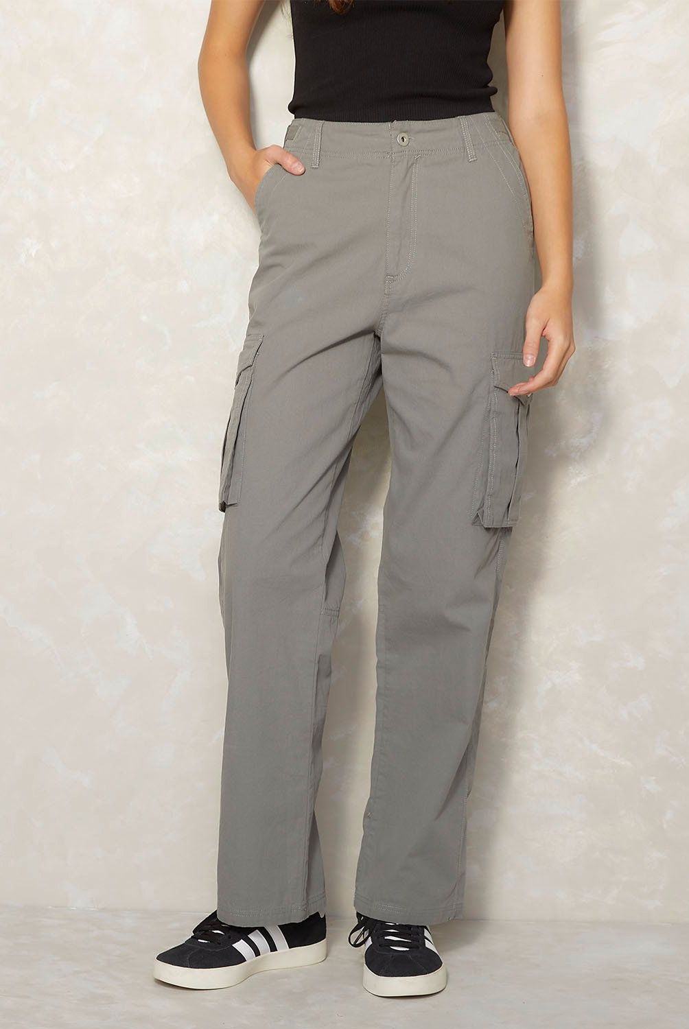 SYBILLA - Pantalón Cargo Sybilla Tiro Medio Mujer 100% Algodón