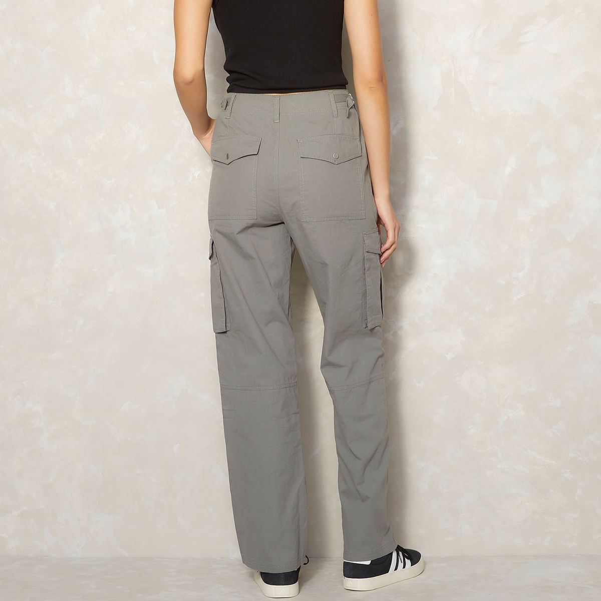 SYBILLA - Pantalón Cargo Sybilla Tiro Medio Mujer 100% Algodón