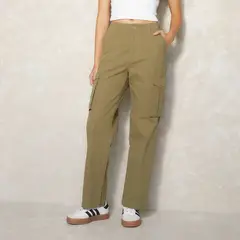 SYBILLA - Pantalón Cargo Tiro Medio Mujer 100% Algodón