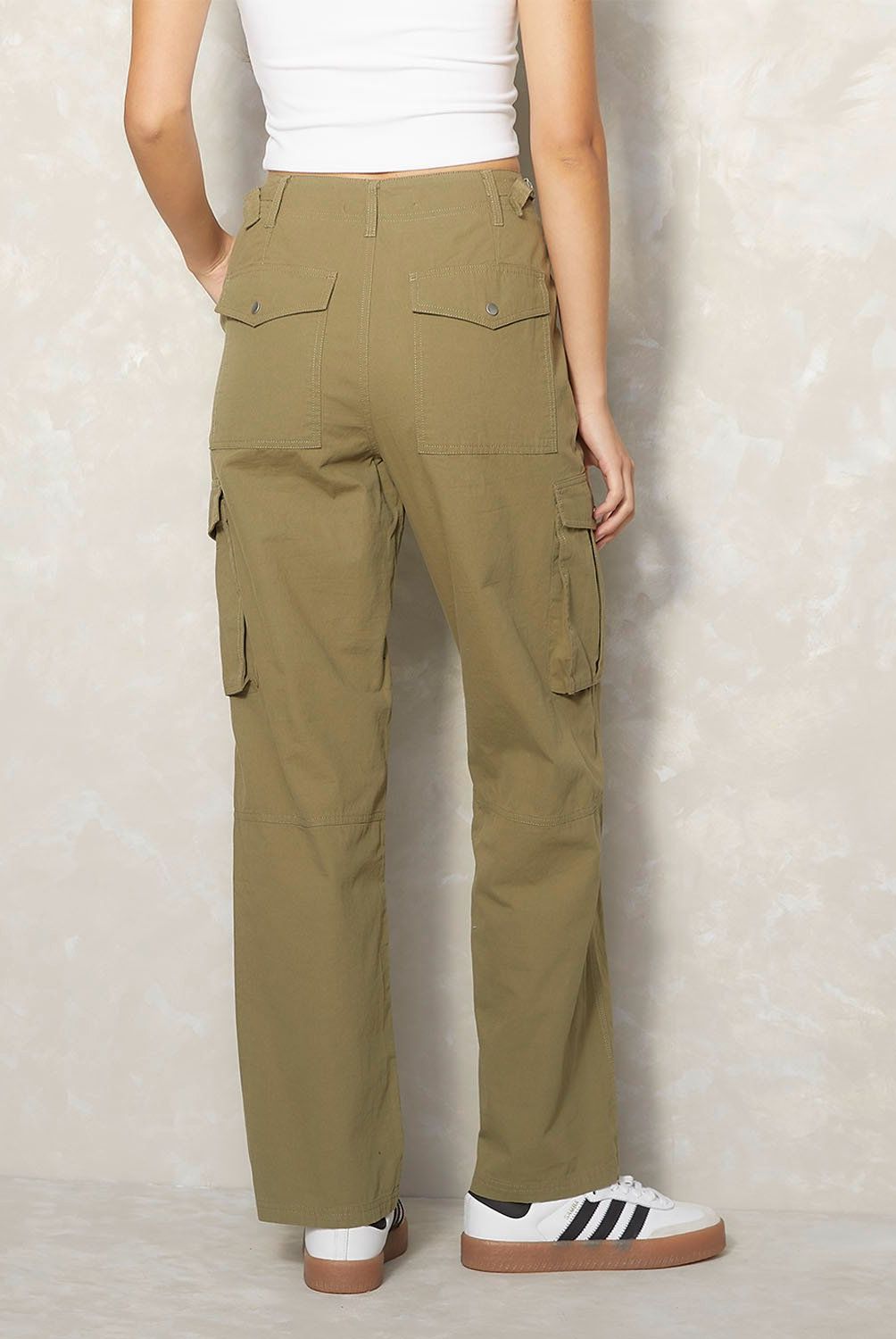 SYBILLA - Pantalón Cargo Sybilla Tiro Medio Mujer 100% Algodón