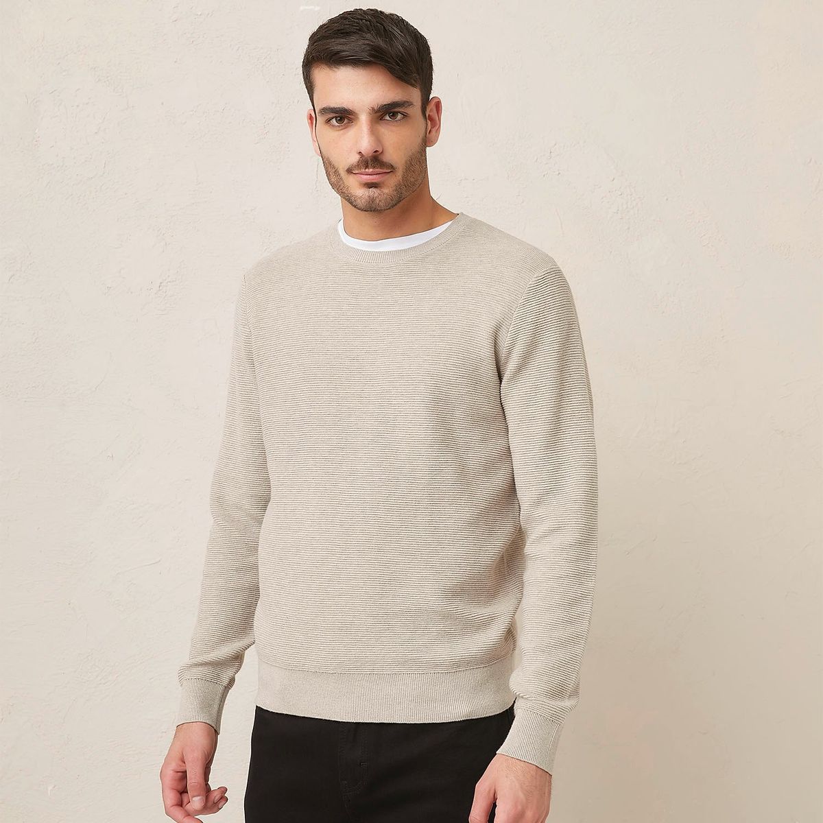 BASEMENT - Sweater Basement Algodón Manga Larga Hombre Diseño Liso