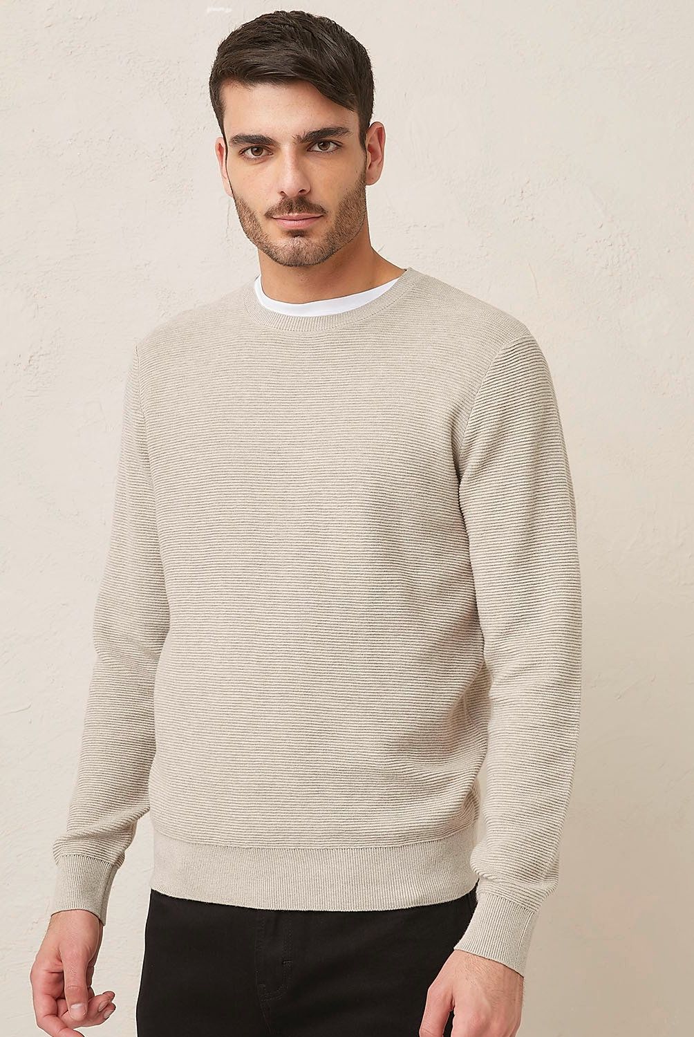 BASEMENT - Sweater Basement Algodón Manga Larga Hombre Diseño Liso