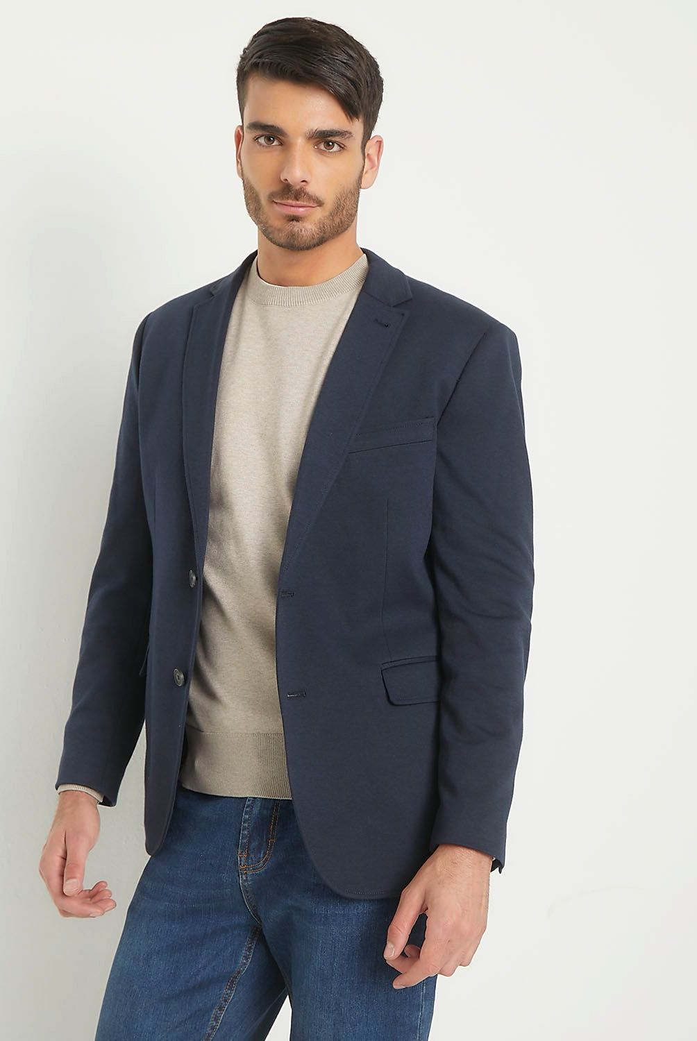 BASEMENT - Blazer Slim Fit Punto Hombre Basement