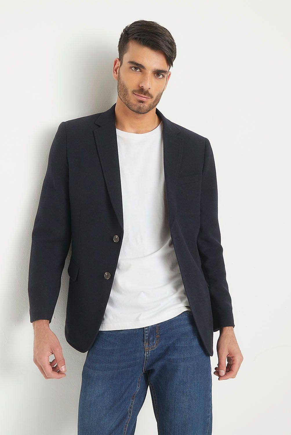 BASEMENT - Blazer Slim Fit Paño Hombre Basement