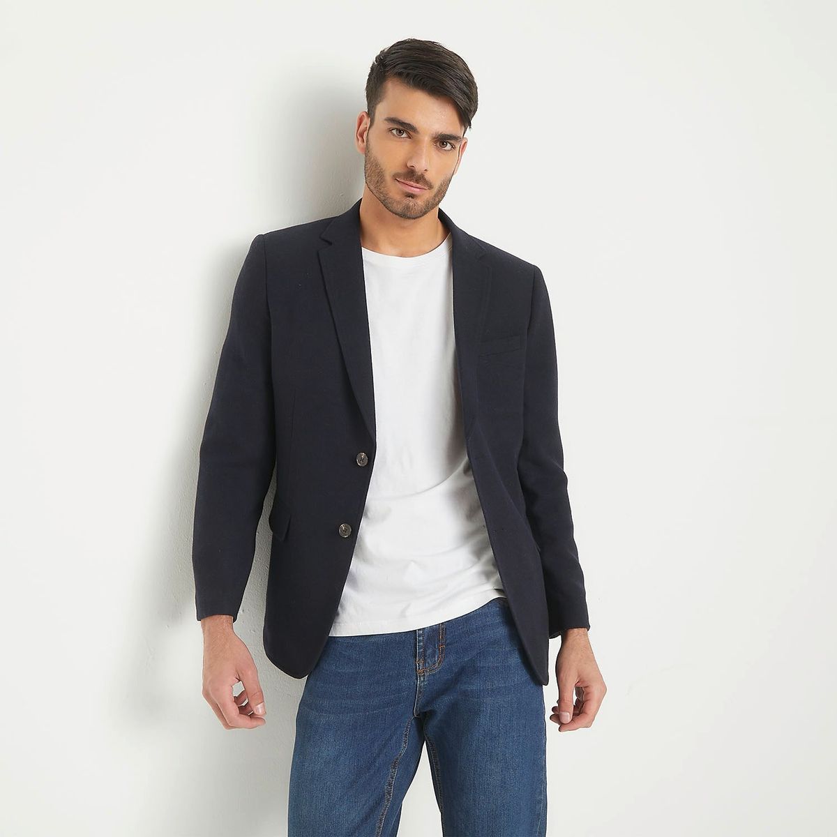 BASEMENT - Blazer Slim Fit Paño Hombre Basement
