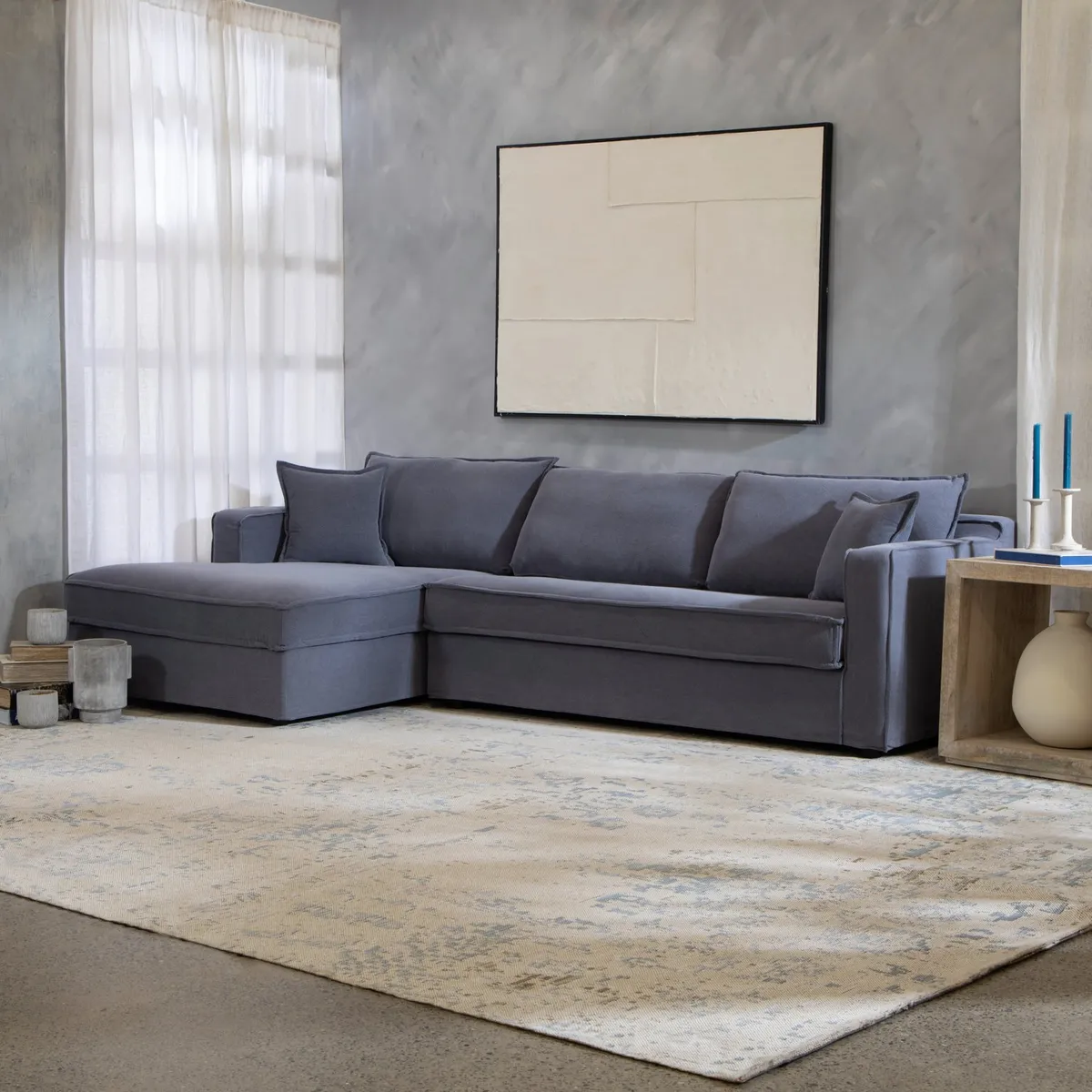 BASEMENT HOME - Sofá Seccional Izquierdo America 4 Cuerpos Basement Home