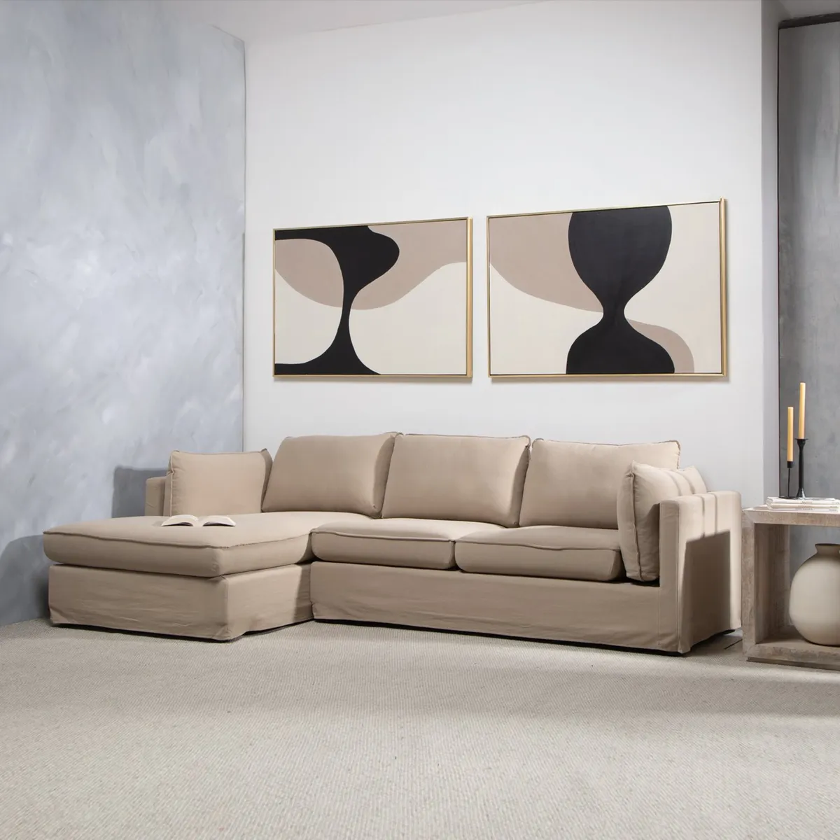 BASEMENT HOME - Sofá Seccional Izquierdo Europa 4 Cuerpos Basement Home