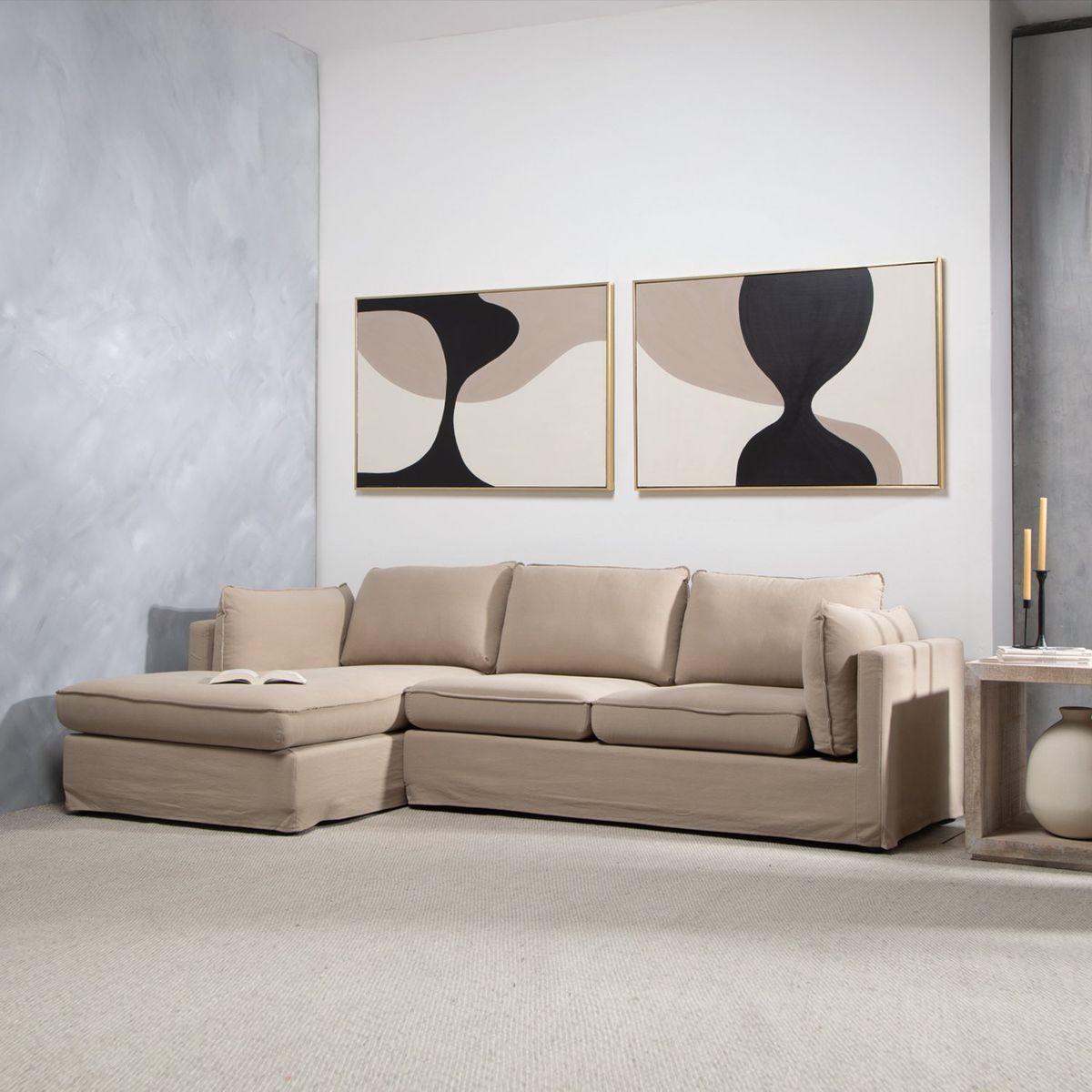 BASEMENT HOME - Sofá Seccional Izquierdo Europa 4 Cuerpos Basement Home