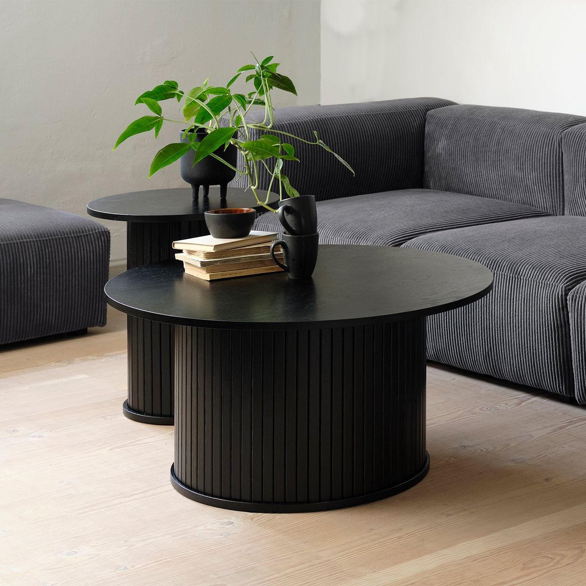 BASEMENT HOME - Mesa De Centro Redonda Nola Estilo Roble Lacado Basement Home