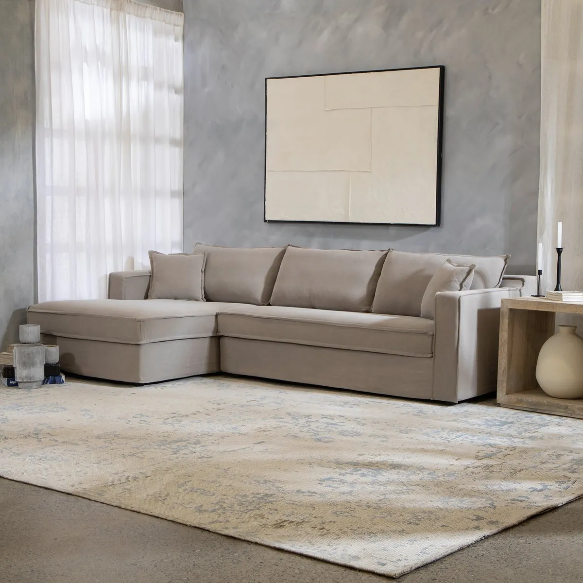 BASEMENT HOME - Sofá Seccional Izquierdo America 4 Cuerpos Basement Home