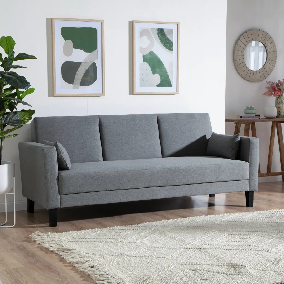 MICA - Sofá Cama Zuri 3 Cuerpos Gris Mica