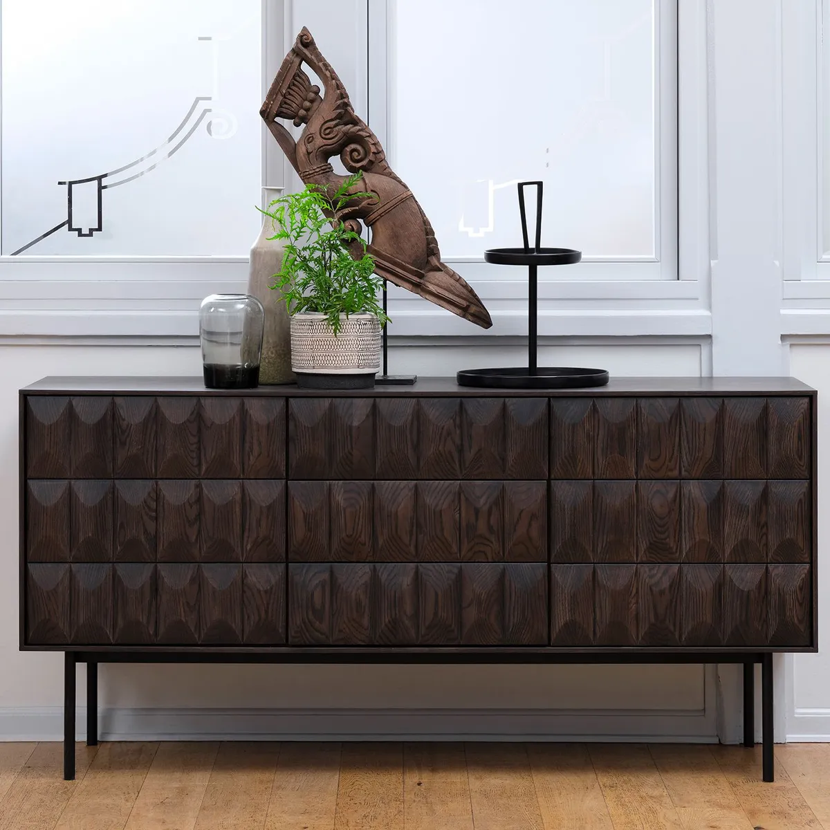 BASEMENT HOME - Buffet Latina Chocolate 2 Puertas 3 Cajones Basement Home