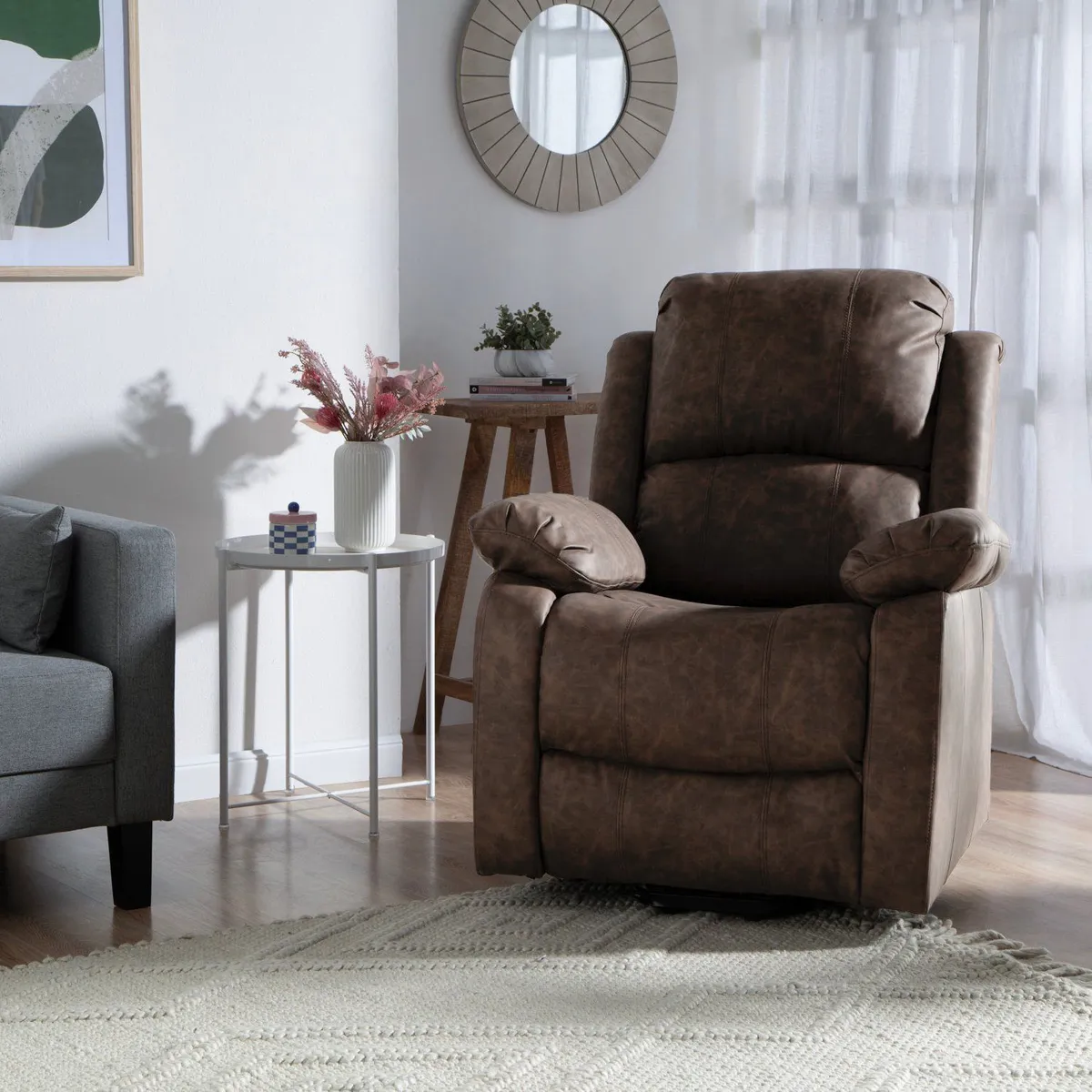 MICA - Sofá Reclinable Escocia 1 Cuerpo con Elevación, Calentador y Masajeador Mica