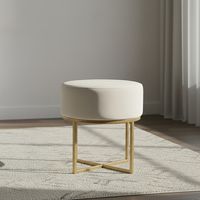 Puff Velvet Patas Doradas 40X45 Cm Pouff