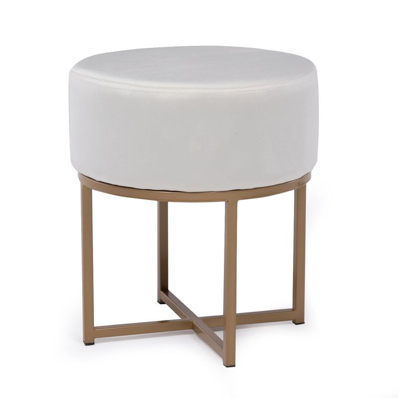 ROBERTA ALLEN - Pouff Velvet Metal Blanco 40X45 Cm Roberta Allen