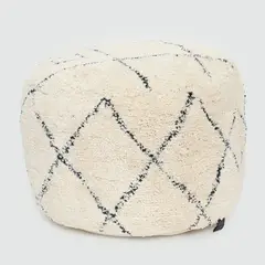 BASEMENT HOME - Pouff Blanco Líneas 50X50Cm